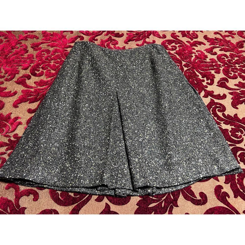 Per Se Green Print Tweed Wool A Line Skirt Size 4
